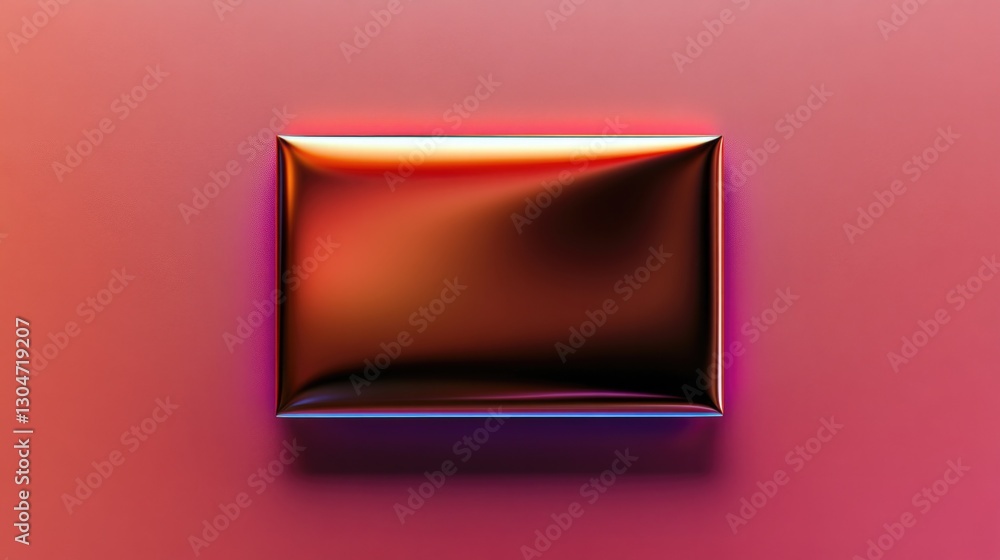 Obraz premium Sleek metallic shape rests on gradient background, showcasing re