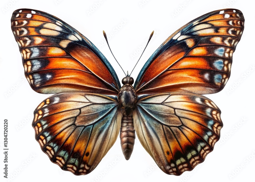 Fototapeta premium Realistic Butterfly Isolated on White Background - High-Resolution Stock Photo