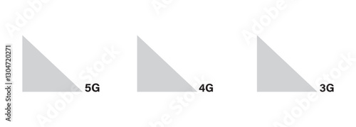 3G, 4G, 5G vector icon symbols mobile internet network. Connection Internet signal sign. Visualization signal quality. 3G, 4G 5G Vector Icons. Signal strength icons. 3g, 4g, 5g internet vector