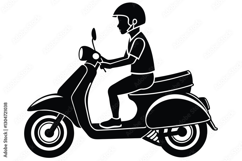 Fototapeta premium man Scooter riders silhouettes