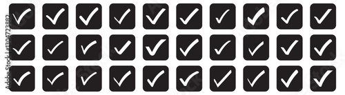 accept checkmark icons tick box checked. Approve symbol. Check mark icon button set. Correct vote choise isolated symbol. Check mark icon. Check mark vector icon. Black tick mark icon vector set. 