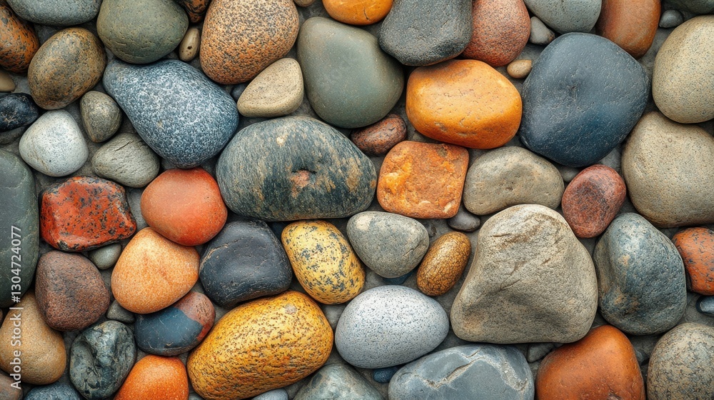 Colorful river stones background showcasing smooth texture and earthy tones perfect for spa and zen designs Colorful river stones background showcasing smooth texture and earthy tones perfect for spa and zen designs