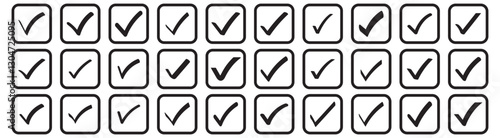 accept checkmark icons tick box checked. Approve symbol. Check mark icon button set. Correct vote choise isolated symbol. Check mark icon. Check mark vector icon. Black tick mark icon vector set. 