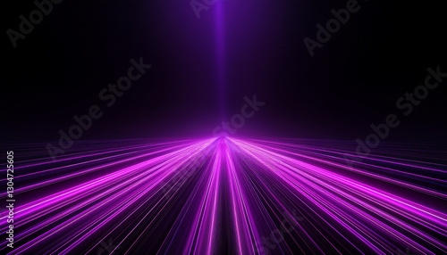 Neon purple speed rays on the dark asphalt, velocity light neon purple pink flow, zoom in motion effect, purple glow speed lines, colorful light trails, stripes on black background.