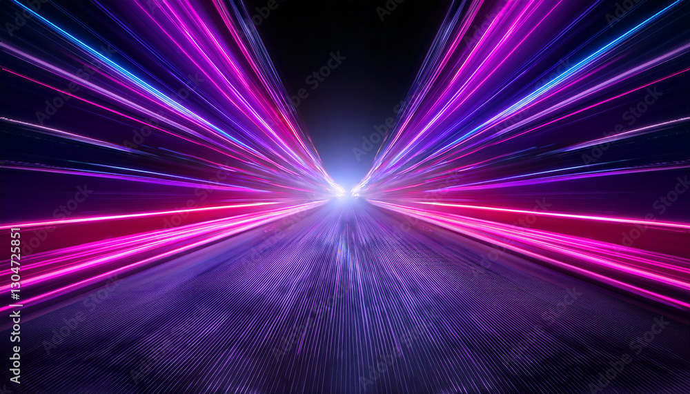 Neon purple speed rays on the dark asphalt, velocity light neon purple pink flow, zoom in motion effect, purple glow speed lines, colorful light trails, stripes on black background. Neon purple speed rays on the dark asphalt, velocity light neon purple pink flow, zoom in motion effect, purple glow speed lines, colorful light trails, stripes on black background.