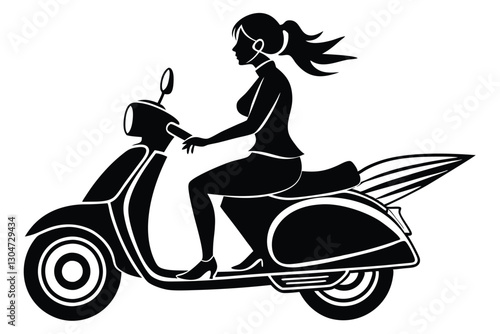 A Scooter Girl silhouette