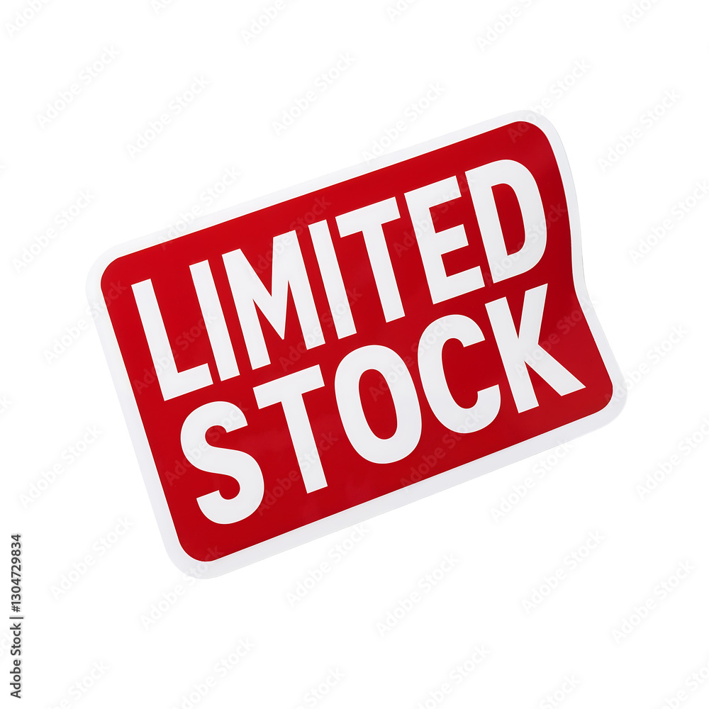 Limited Stock PNG High Contrast Red Rectangular Sticker with Bold White Text for Sale Announcement and Product Availability Alert Limited Stock PNG High Contrast Red Rectangular Sticker with Bold White Text for Sale Announcement and Product Availability Alert