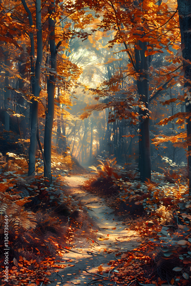 Serene Autumn Forest Path: A Tranquil Journey Through Nature's Colorful Transformation Serene Autumn Forest Path: A Tranquil Journey Through Nature's Colorful Transformation