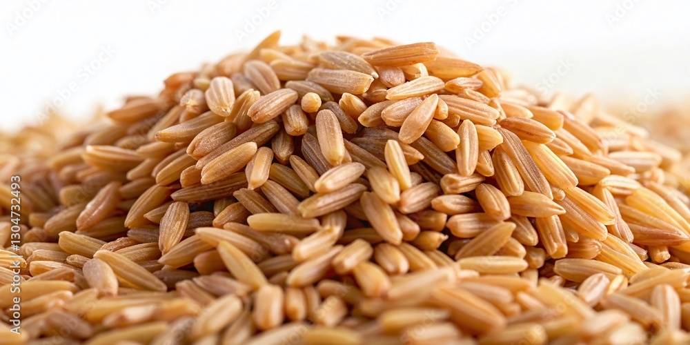 Obraz premium Rustic Brown Rice Background: Close-up Texture of Uncooked Grains