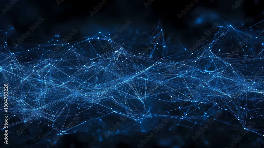 Blue Lines and Nodes Forming a Network Pattern Blue Lines and Nodes Forming a Network Pattern