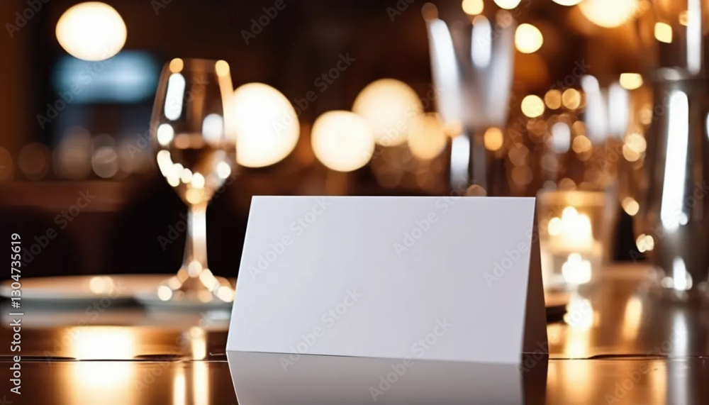 Blank card with space for text on the table in a restaurant. Blank card with space for text on the table in a restaurant.