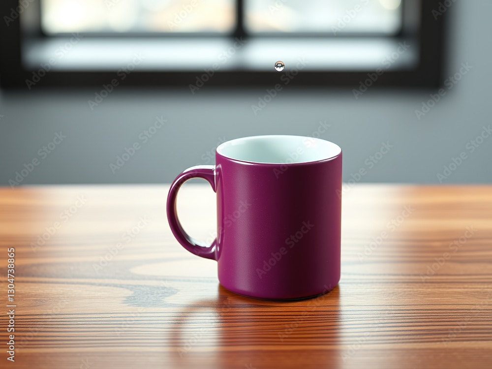 Freelancer Hustle Mug - Dewdrop Splash, Plum & Champagne, Lacquered Wood Freelancer Hustle Mug - Dewdrop Splash, Plum & Champagne, Lacquered Wood