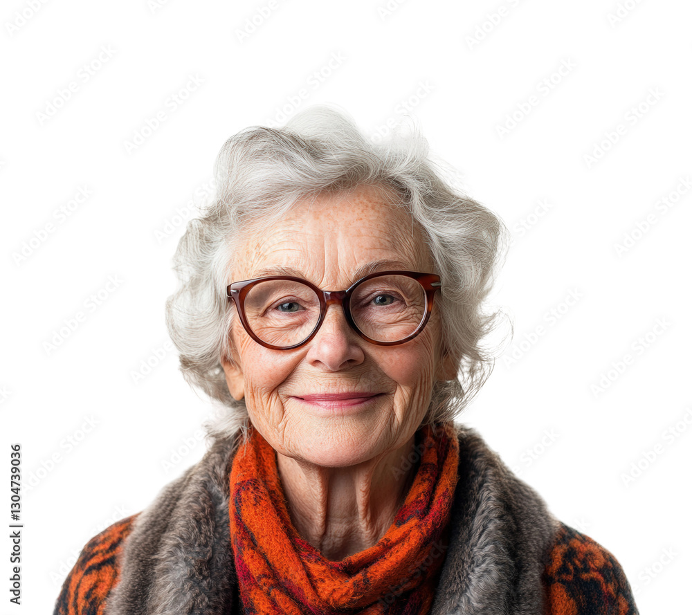 Portrait of smiling elderly woman people isolated on transparent background png Portrait of smiling elderly woman people isolated on transparent background png