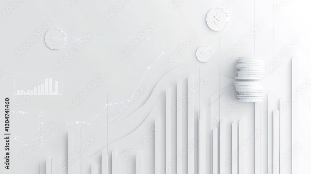 Obraz premium Abstract white data visualization background