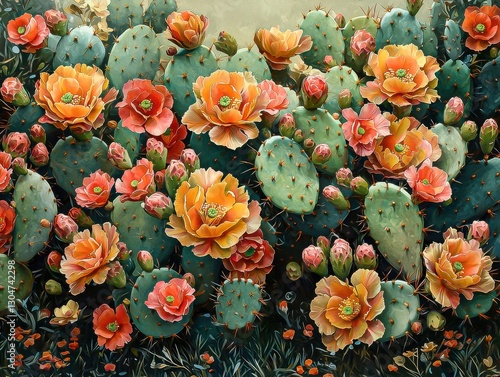 Wallpaper Mural Variety of Cactus Plants in Desert Background with Prickly Saguaro in Foreground. Torontodigital.ca