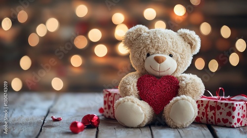 Wallpaper Mural A Valentine's Day gift featuring a teddy bear.  Perfect for a romantic celebration.
  Torontodigital.ca