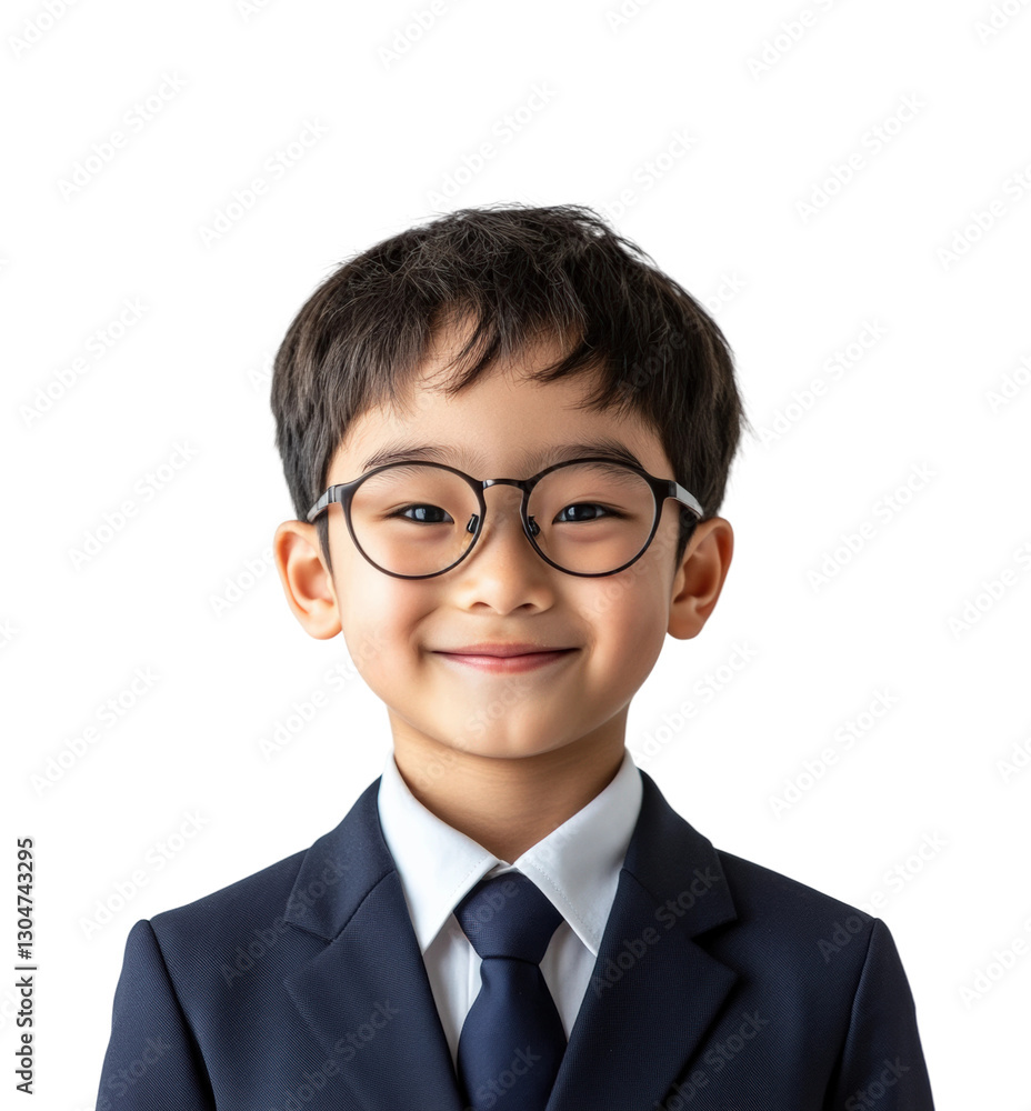 Confident young boy in suit portrait isolated on transparent background png Confident young boy in suit portrait isolated on transparent background png