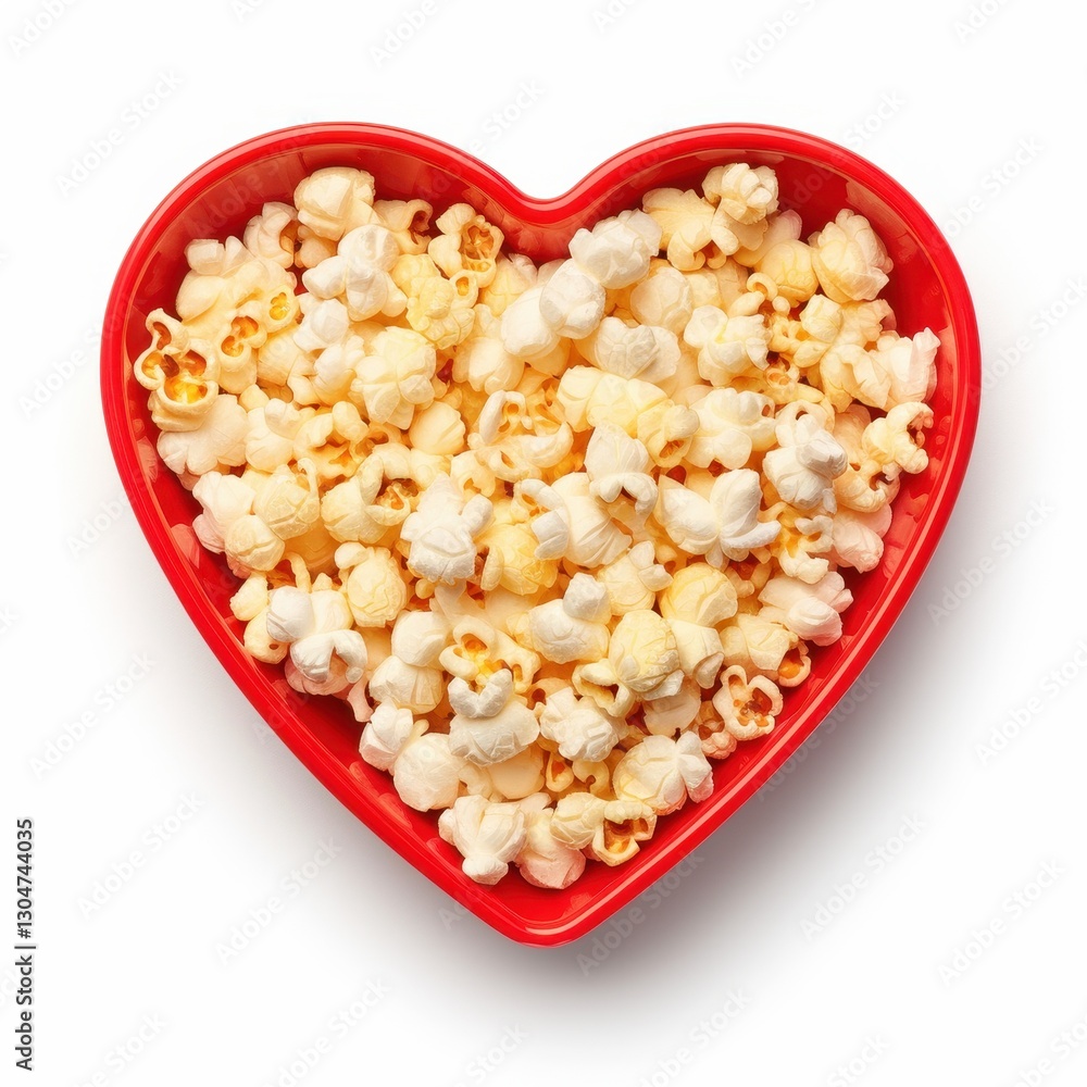 Delicious Buttery Popcorn in a Red Heart Shaped Bowl for Valentine s Day or Movie Night Delicious Buttery Popcorn in a Red Heart Shaped Bowl for Valentine s Day or Movie Night