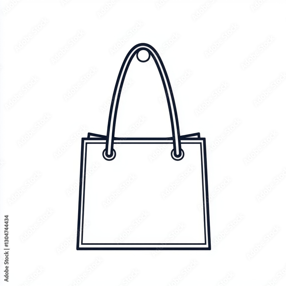 Simple Line Drawing of a Shopping Bag Retail E commerce Handbag Outline Icon Simple Line Drawing of a Shopping Bag Retail E commerce Handbag Outline Icon