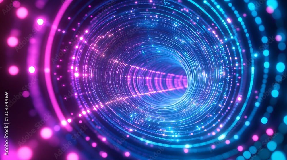 Fototapeta premium A vibrant blue neon design, perfect for tech presentations or websites. This high-tech background features glowing lines and is available in EPS 10 format. 