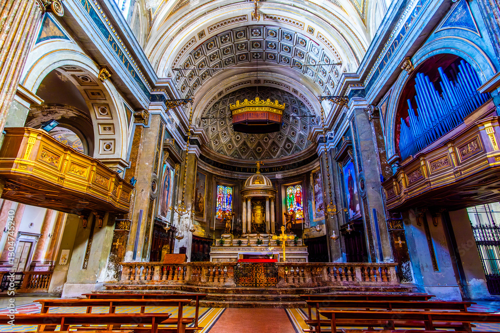 High Altar of Basilica of Santo Stefano Maggiore with its Altar in Milan, Italy
