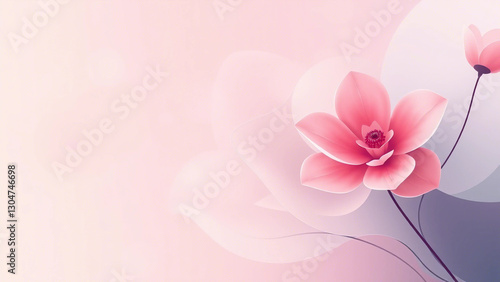 A delicate abstract background with soft pastel flowers and gentle curves. This serene and romantic design is perfect for wedding or Valentine's Day projects.