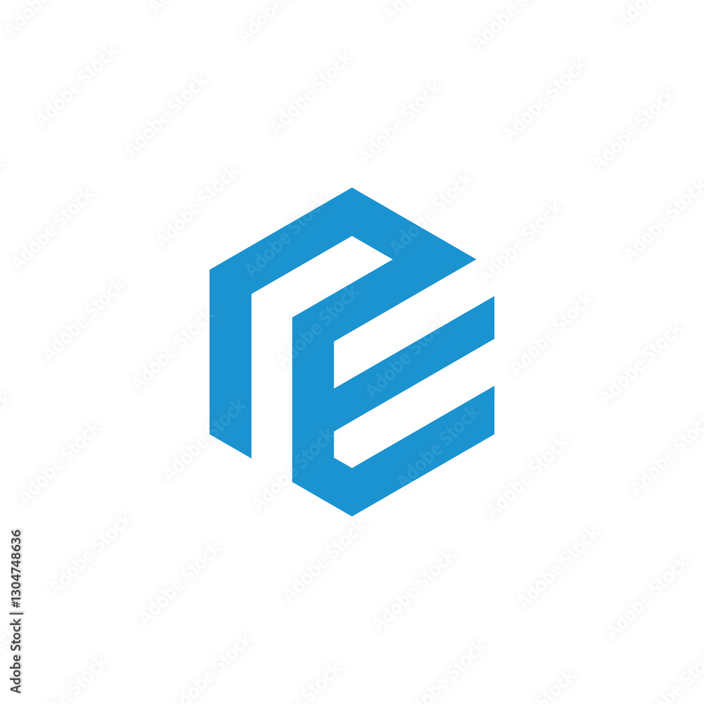 Geometric Hexagon Letter E Logo design vector template isolated on white background Geometric Hexagon Letter E Logo design vector template isolated on white background