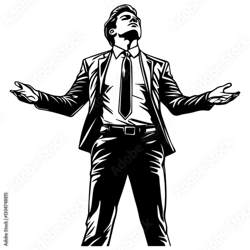 business man with suite isolated on white background 