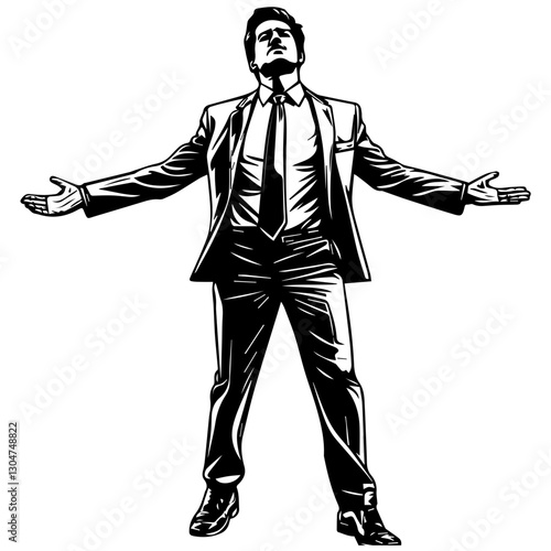 business man with suite isolated on white background 
