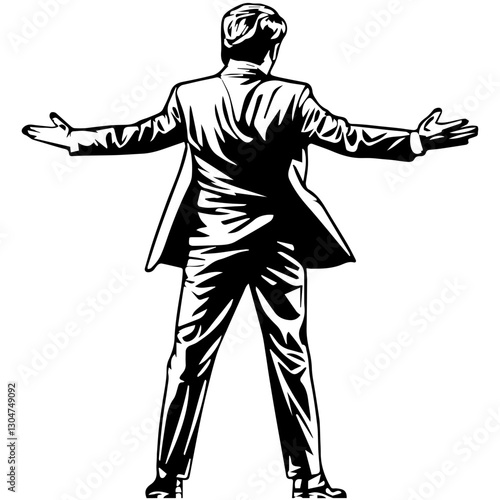 business man with suite isolated on white background 