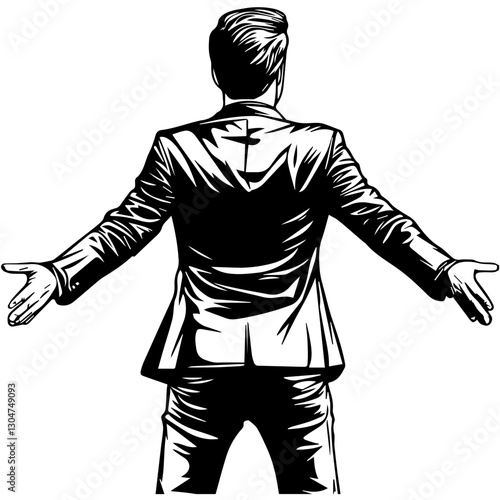 business man with suite isolated on white background 