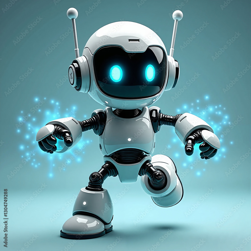custom made wallpaper toronto digitalA fun and expressive robot running around excitedly