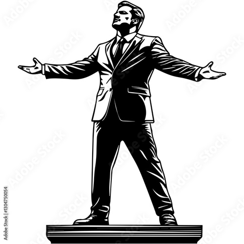 business man with suite isolated on white background 