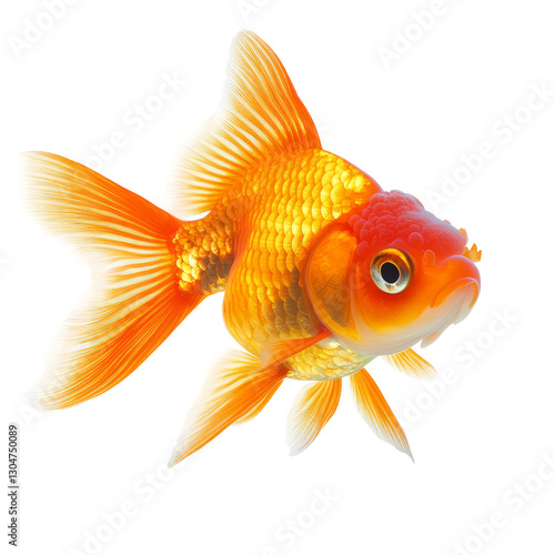 gold fish on white background