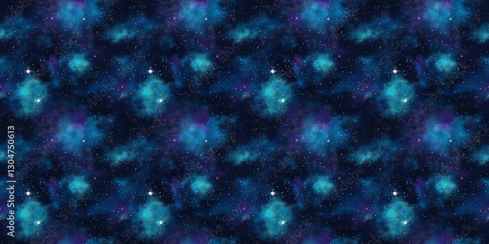 Fototapeta premium Vibrant cosmic pattern in deep blue and purple tones with scattered stars. galaxy background