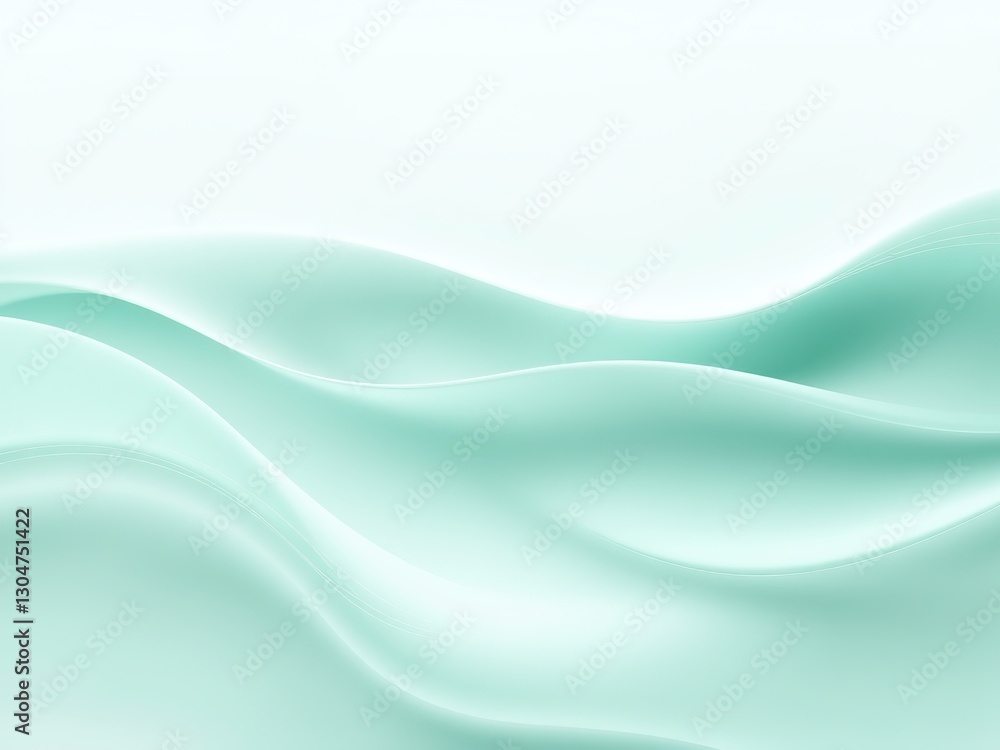 Obraz premium Serene Mint Green Wave Motion