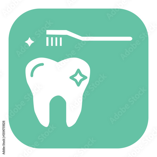 Cleaning Tooth with Brush Icon