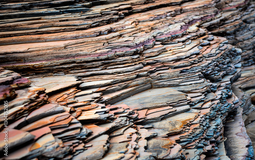 Layered rock formation in Karijini National Park photo