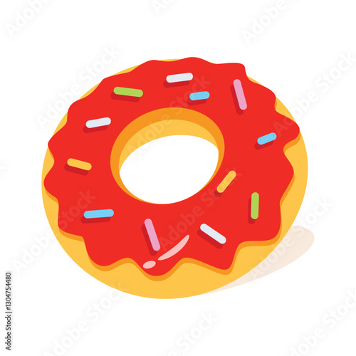 Grab this amazingly designed 3d icon of donut with sprinkles