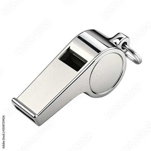 Professional metal whistle isolated on white background