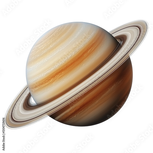 Visually striking illustration showcasing Saturn and its majestic ring system. Captures the planet's details, rings' composition, and celestial beauty.