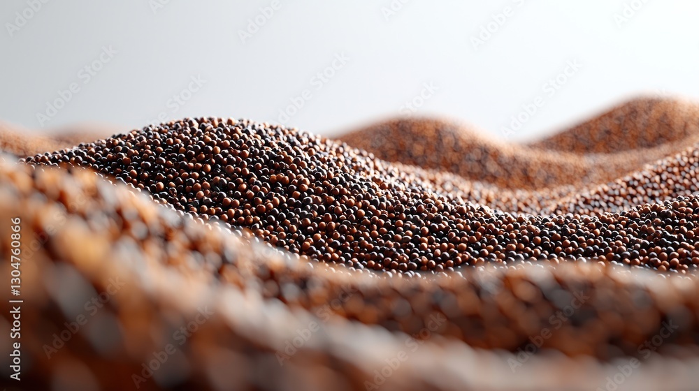 Abstract close-up of textured seeds, hills.  Possible use Background for nature, food
