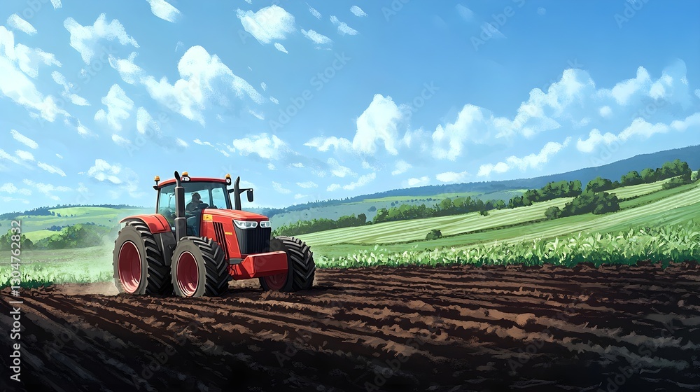 Obraz premium tractor in field