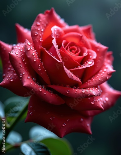Raindrops Glistening on Rose Petals