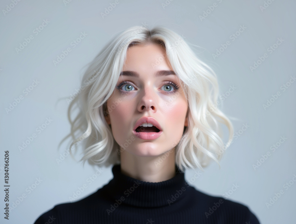 surprised blonde on white background
surprised blonde on white background