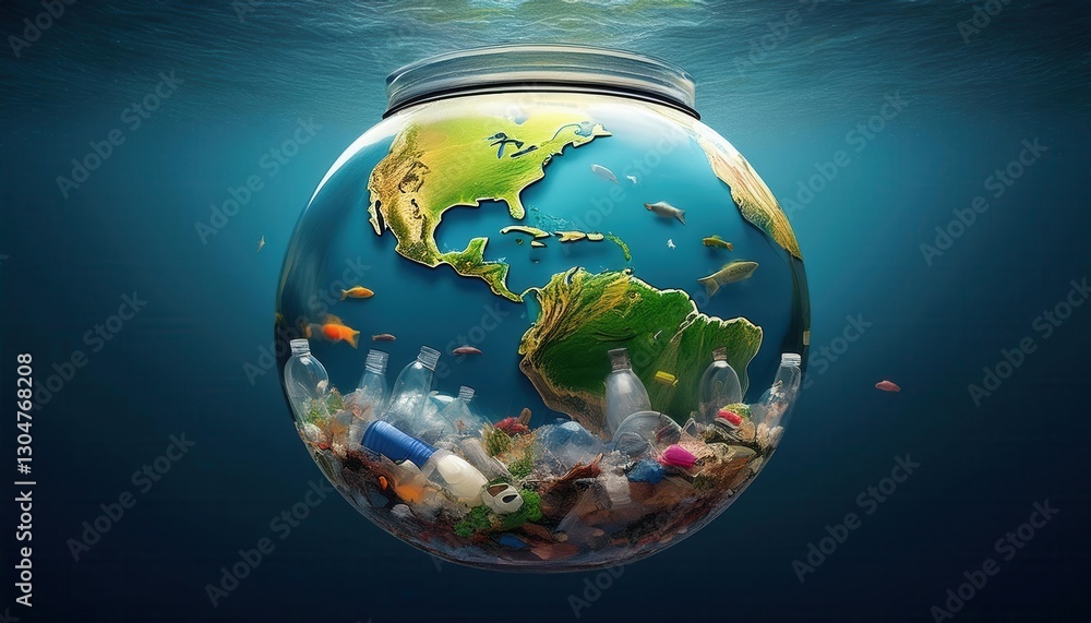 Obraz premium A vibrant display of Earths beauty emphasizes the need for waste sorting for sustainability.