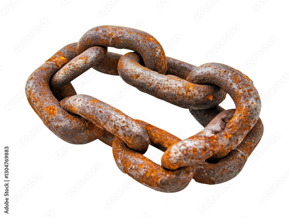 Rusty chain link industrial isolated on transparent background png Rusty chain link industrial isolated on transparent background png