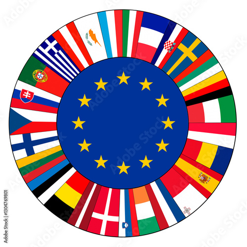 Wallpaper Mural Flags of the EU countries on a white background Torontodigital.ca