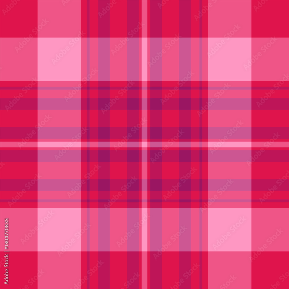 Obraz premium Manufacture seamless texture vector, improvement plaid tartan pattern. Bathroom background textile check fabric in red and pink colors.