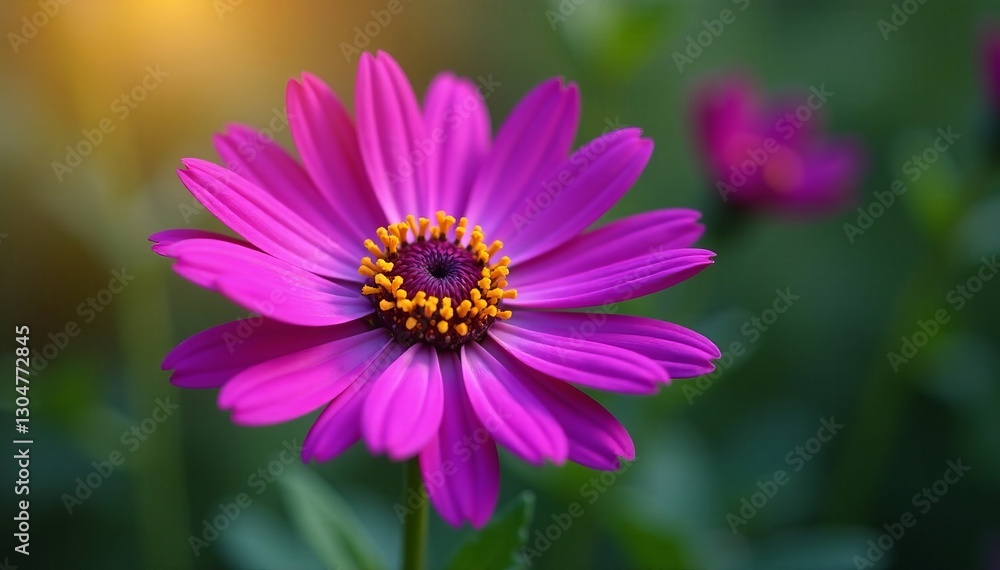 Beautiful african daisy flower blooming in vivid purple, plant, vibrant, outdoor Beautiful african daisy flower blooming in vivid purple, plant, vibrant, outdoor